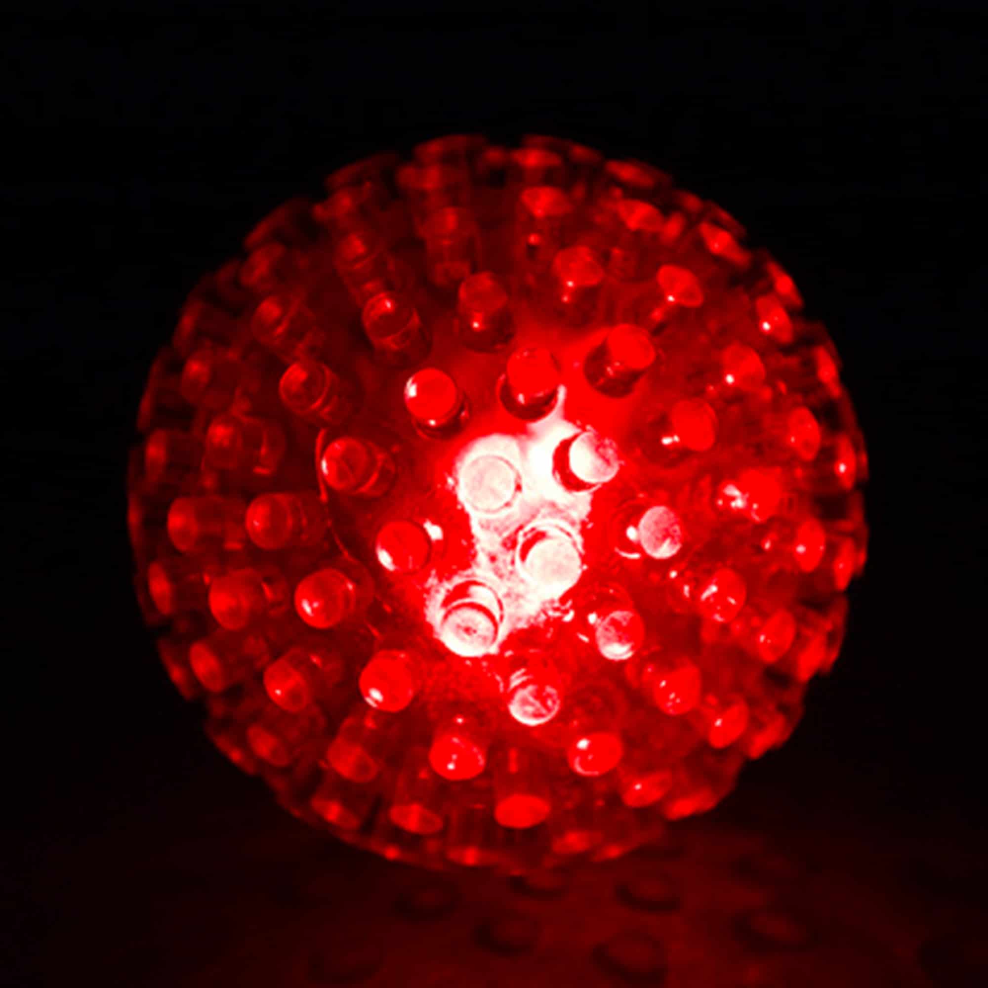 Blank Brite Ball lighting up red on impact