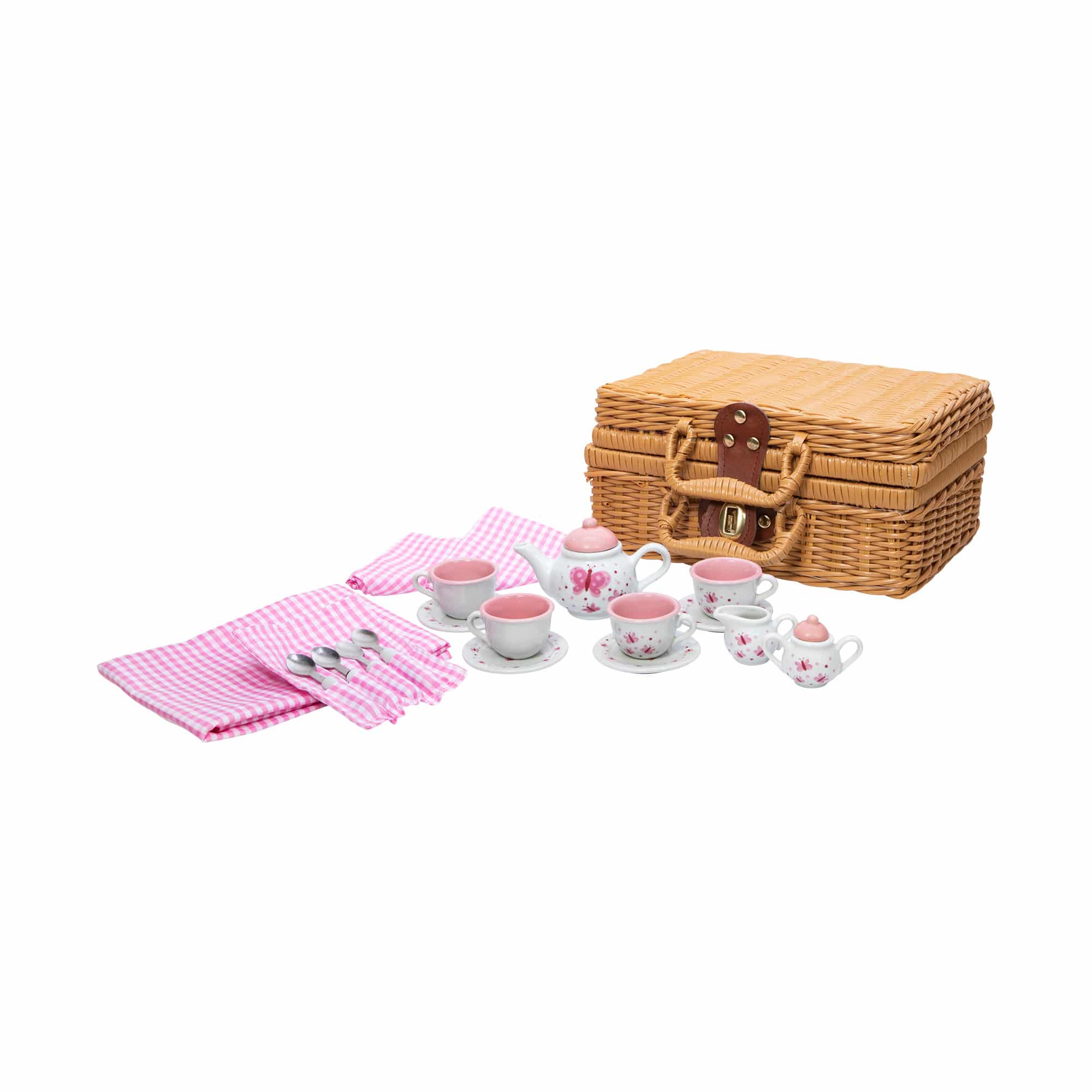 Butterfly Tea Set in Basket Contents