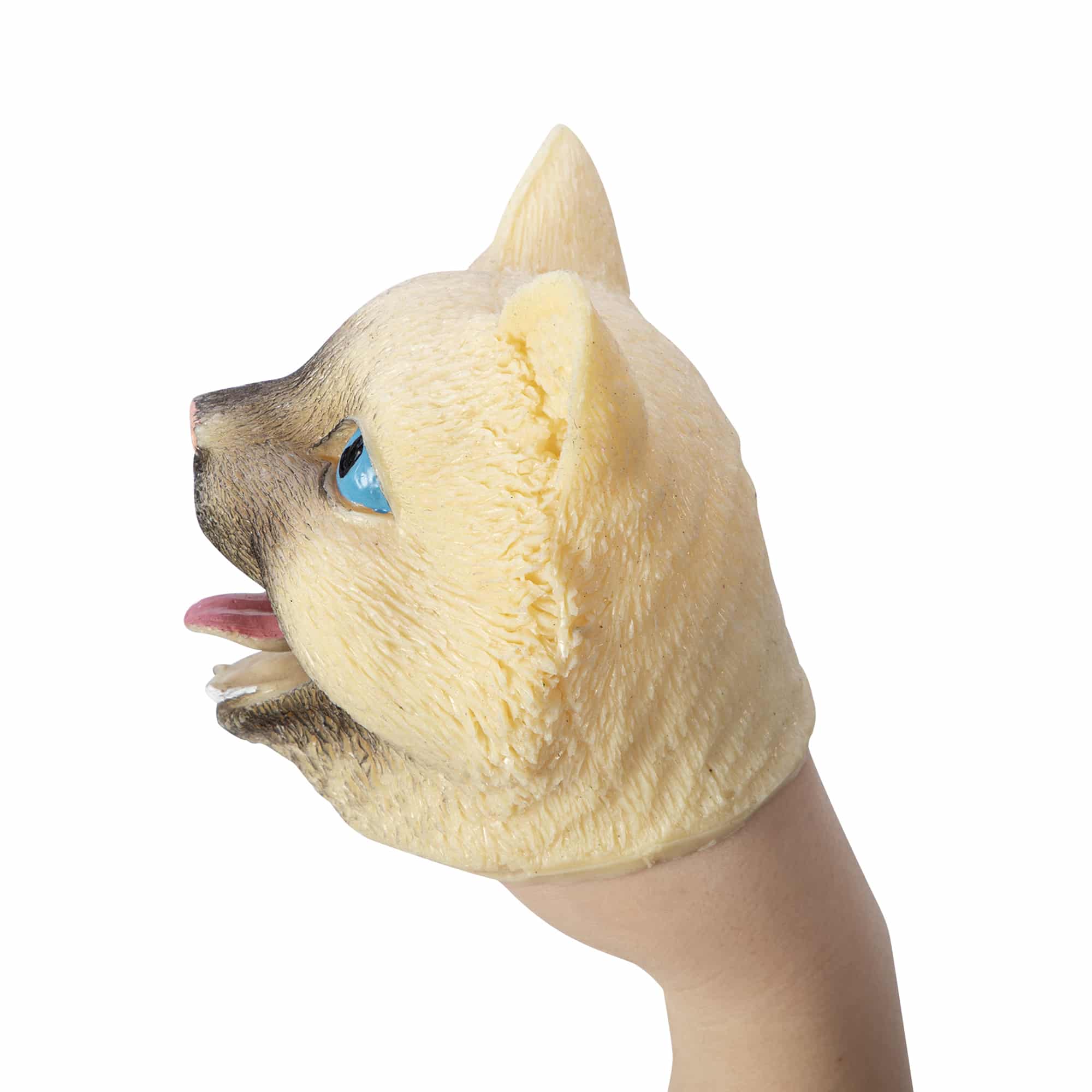 Cat Hand Puppet - Tan Left on Hand