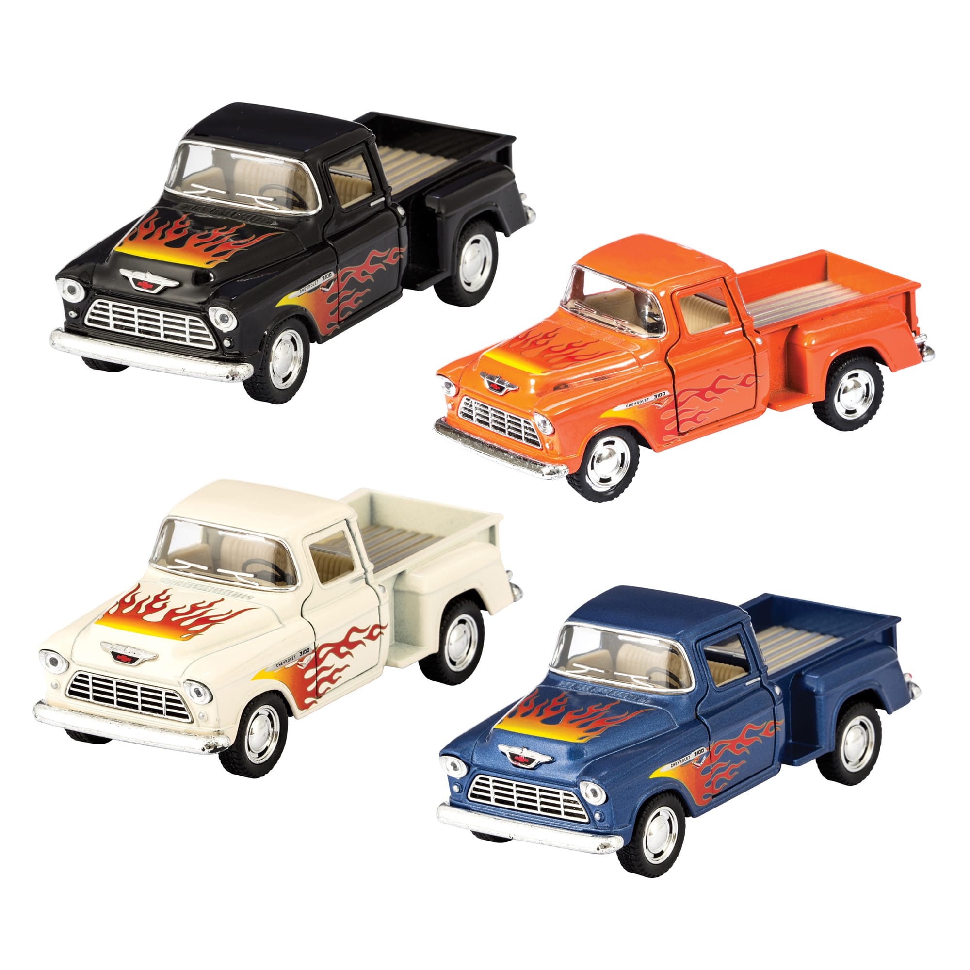 Diecast 1955 Chevy Pickup with Flames