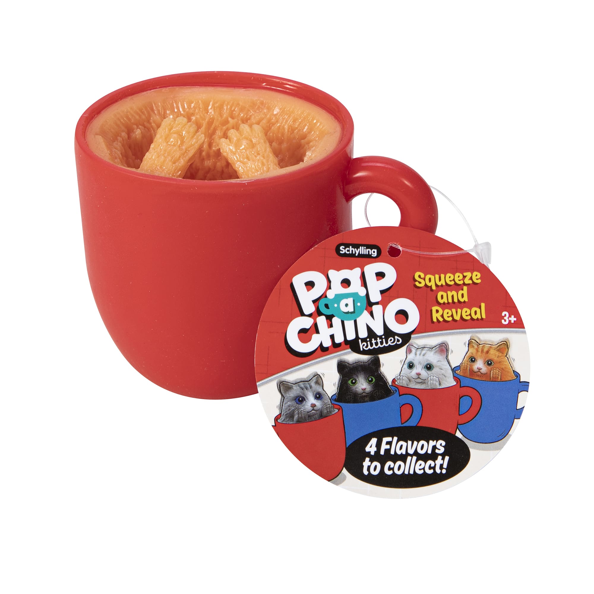 Pop-A-Chino Kitties - Red Cup with Orange Cat Inside with Hangtag
