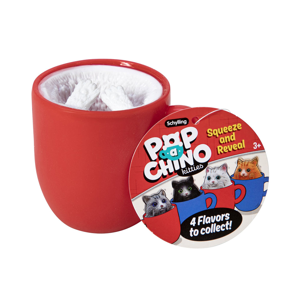 Pop-A-Chino Kitties - Red Cup with White Cat Inside with Hangtag