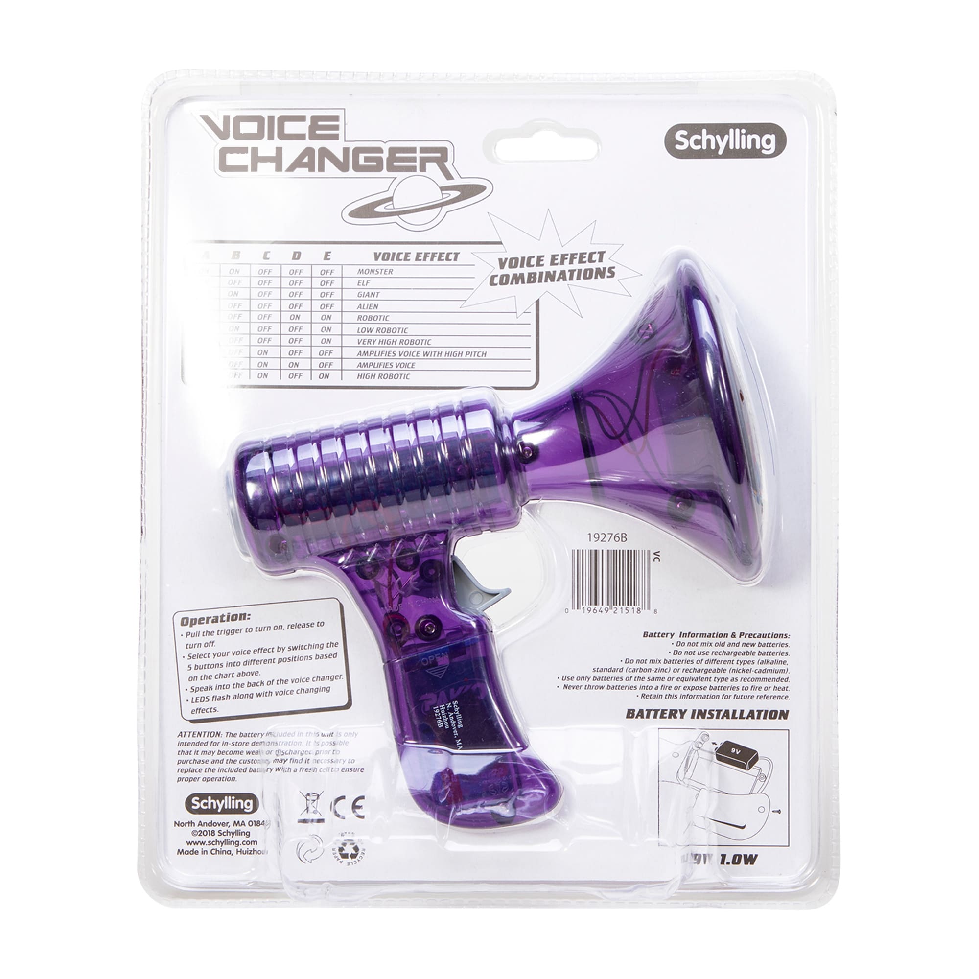 Voice Changer Purple Package Back